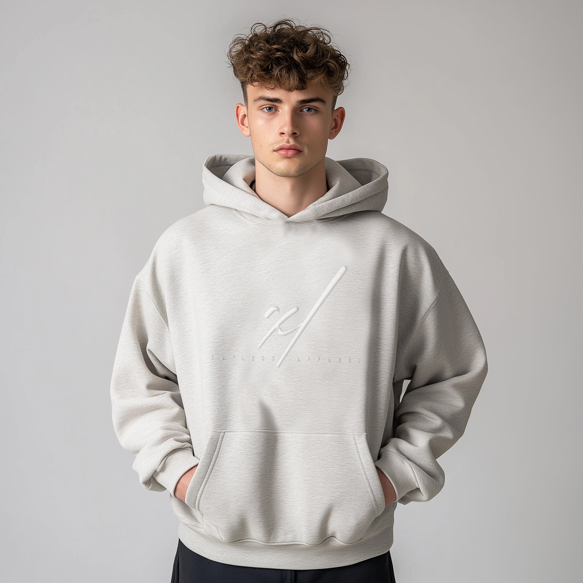 Timeless Ash Gray Hoodie White S